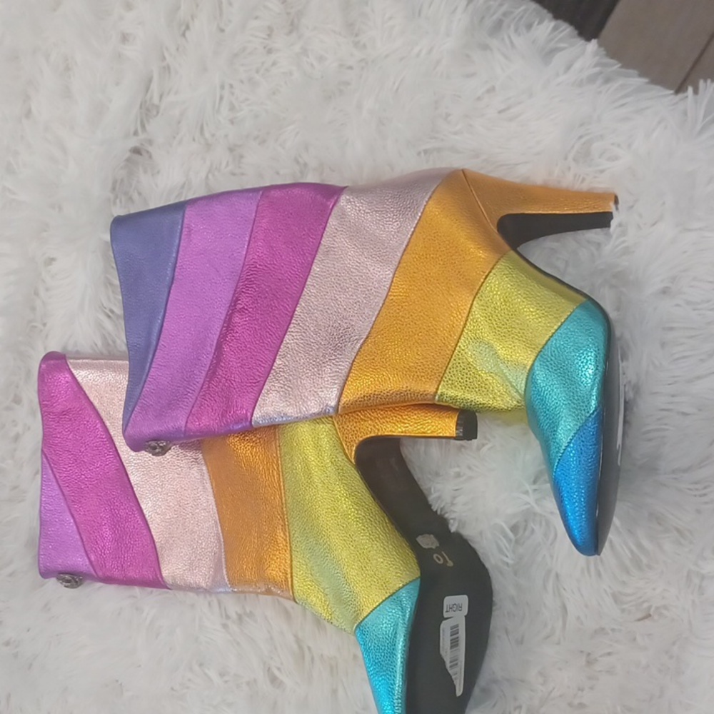 Kurt Geiger Kensington Rainbow Pride Leather Pull On Boots NEW SZ EU 40 - Picture 8 of 16